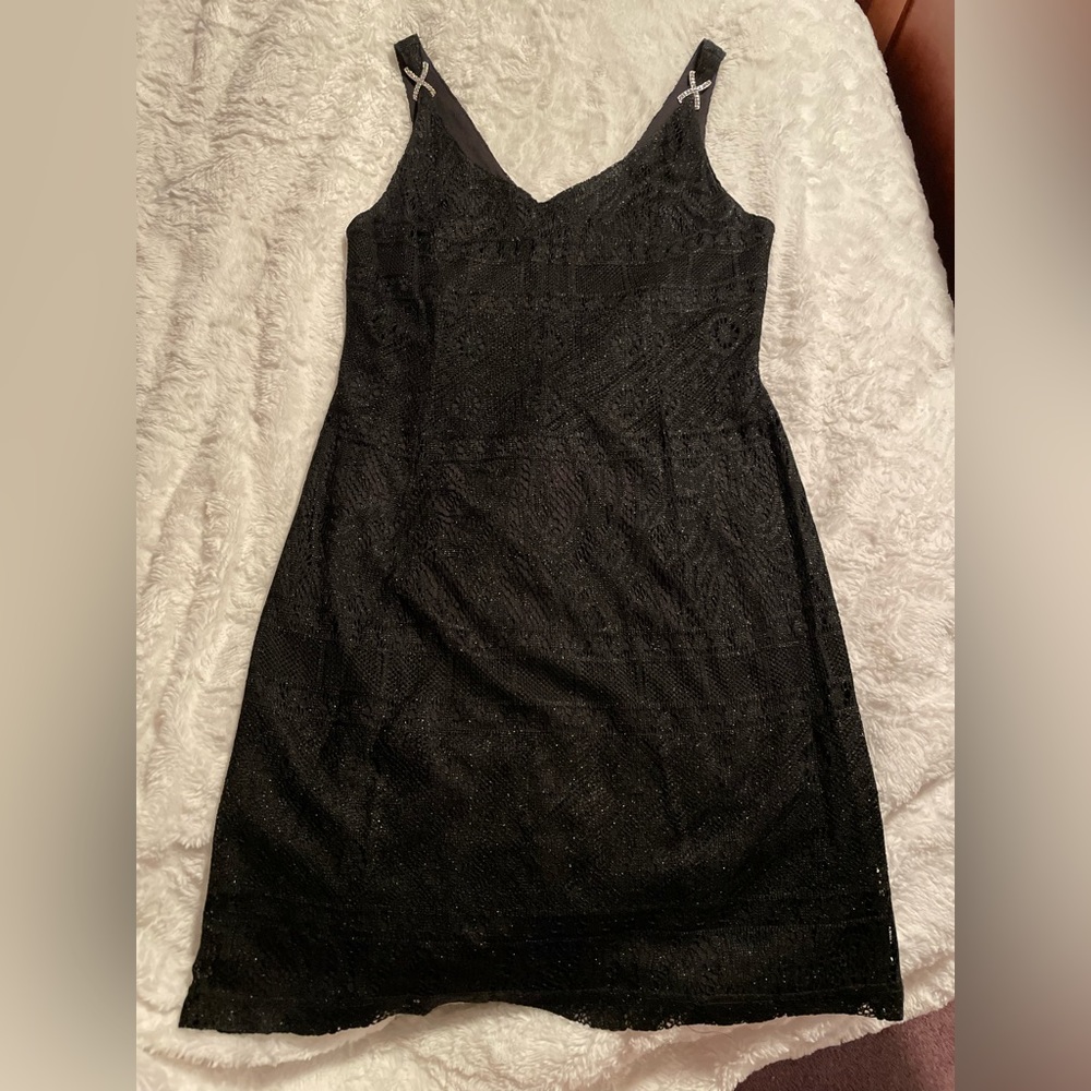 black sparkly dress runs small but stretchy good condition